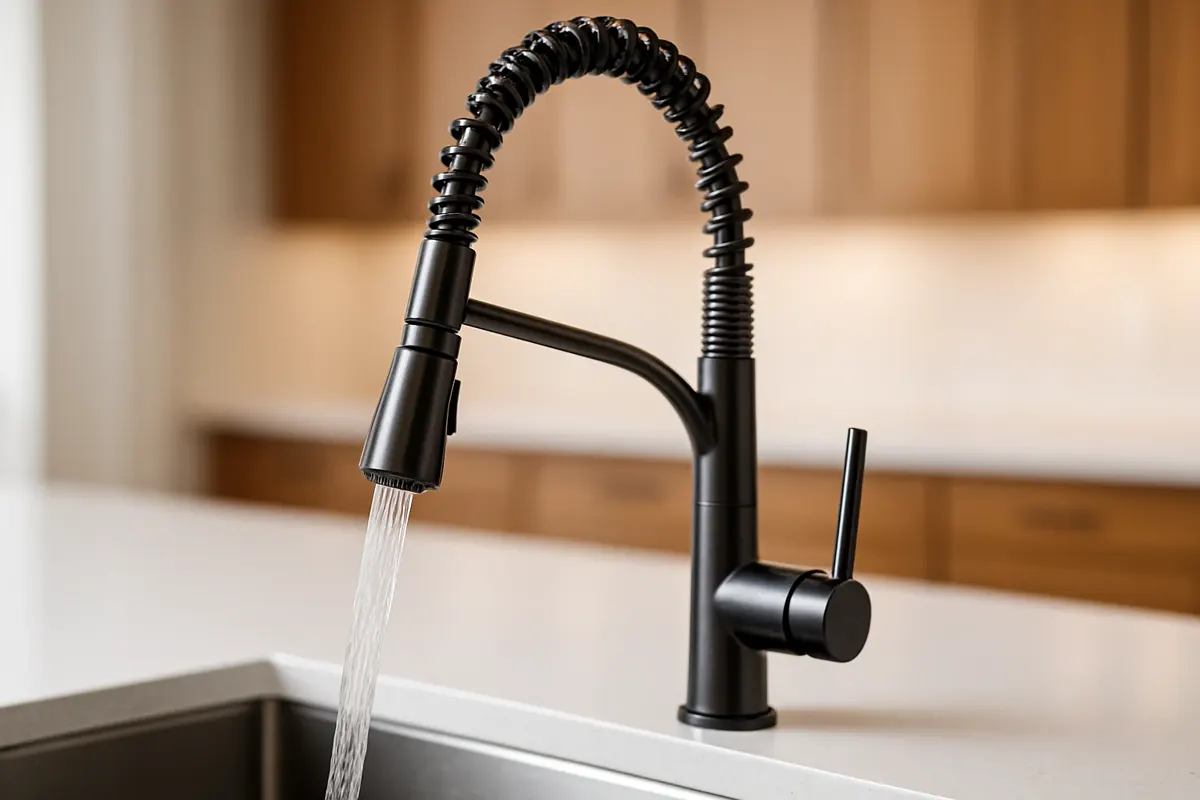 شیر ظرفشویی فنری مدرن مشکی