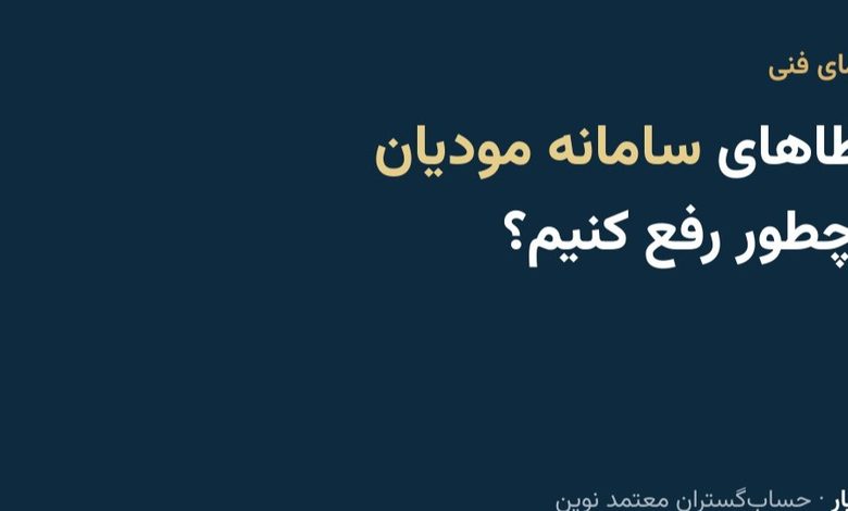 راهنمای رفع خطاهای سامانه مودیان